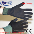 NMSAFETY negro a base de agua PU guantes de mano PU pu espuma guantes de trabajo